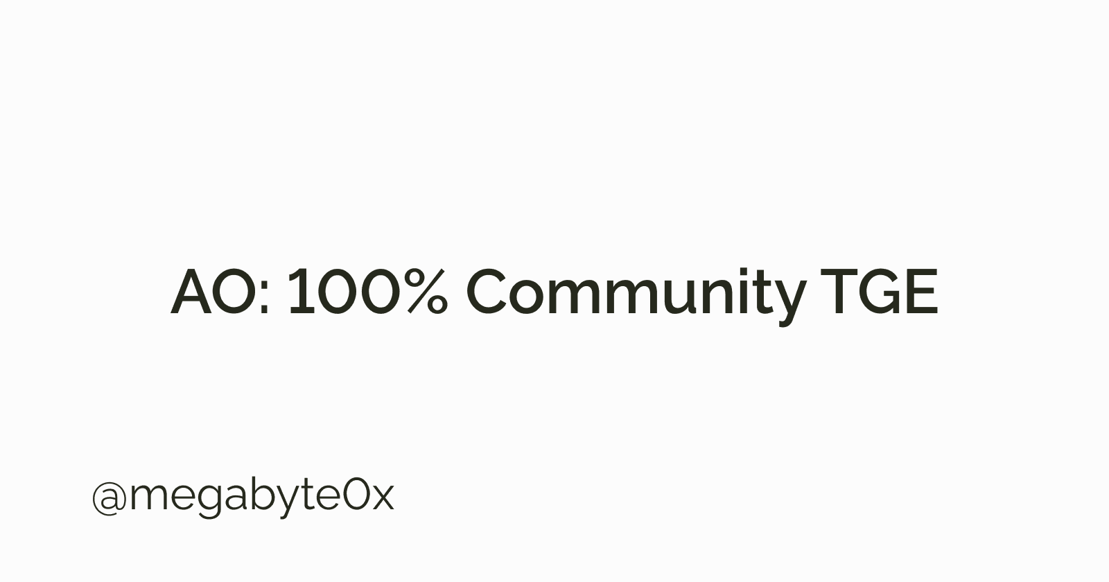 AO - 100% Community TGE